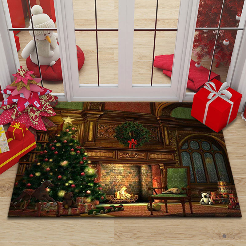 Spot wholesale Christmas carpet floor MATS foreign trade Christmas outdoor doormats bathroom absorbent foot MATS into household floor MATS