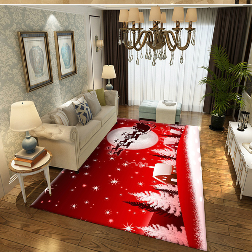Christmas cross-border living room sofa, coffee table, whole carpet, festival gifts, anti-slip floor mat, red bedside bay window carpet
