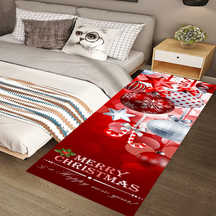 Christmas cross-border living room sofa, coffee table, whole carpet, festival gifts, anti-slip floor mat, red bedside bay window carpet Application Scenario