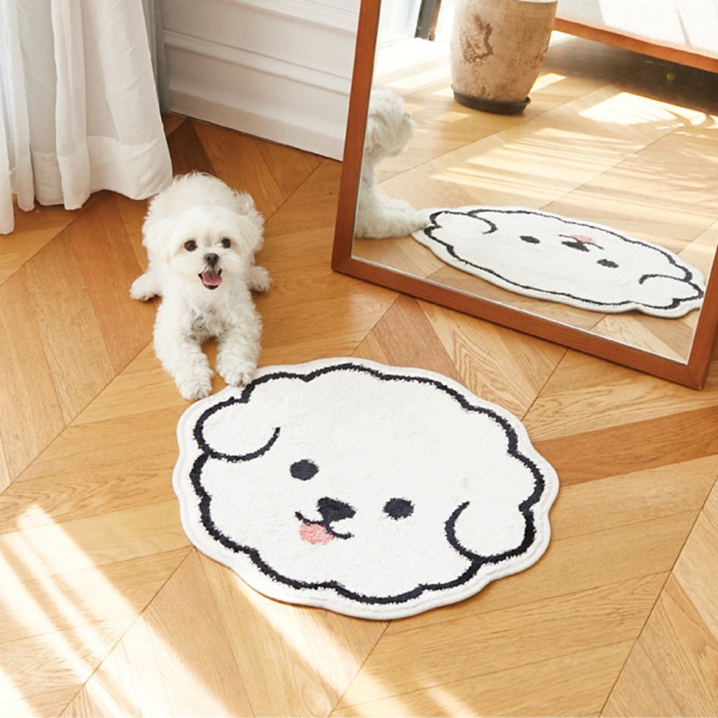 Faux cashmere floor mat, Japanese and Korean style bathroom entrance mat, cartoon and cute, washable foot mat for delivery