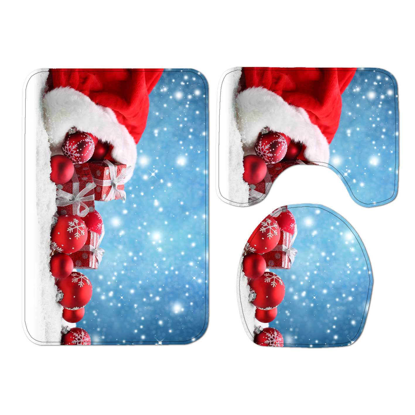 Custom-made Christmas snowman prints for living room floor MATS, bathroom anti-slip MATS, entrance door MATS, toilet seat covers and floor MATS in Europe and America Application Scenario