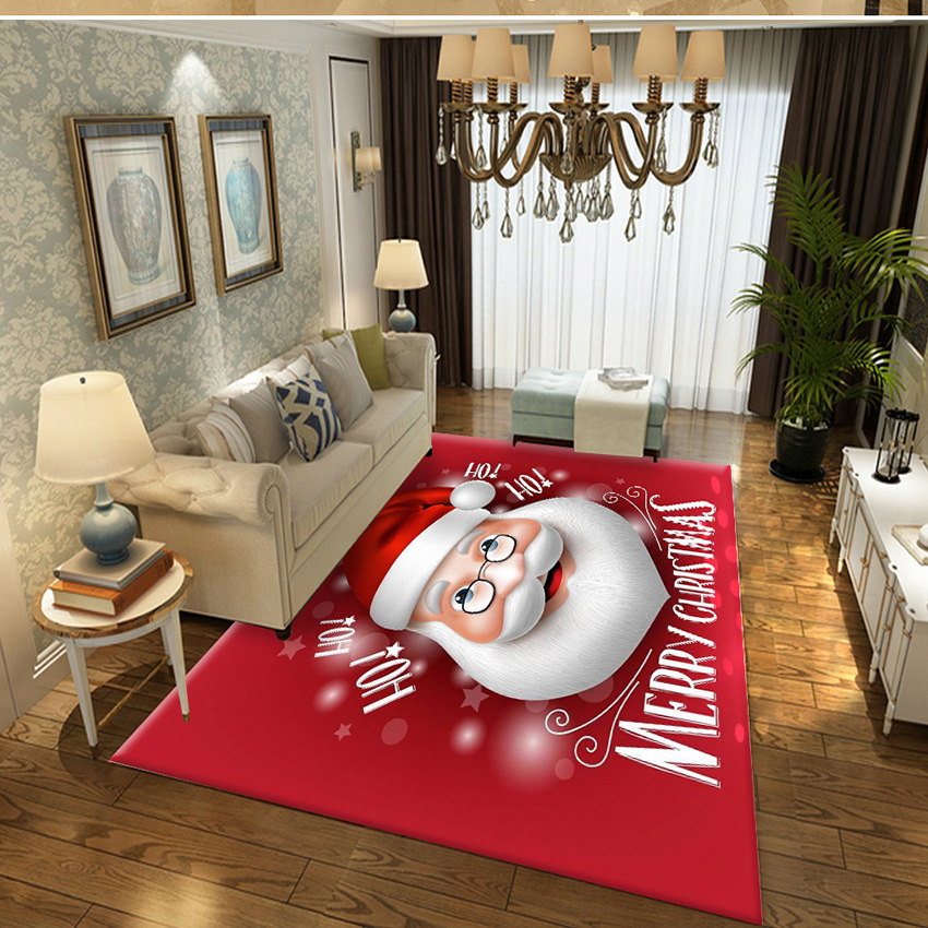 Christmas cross-border living room sofa, coffee table, whole carpet, festival gifts, anti-slip floor mat, red bedside bay window carpet details Picture