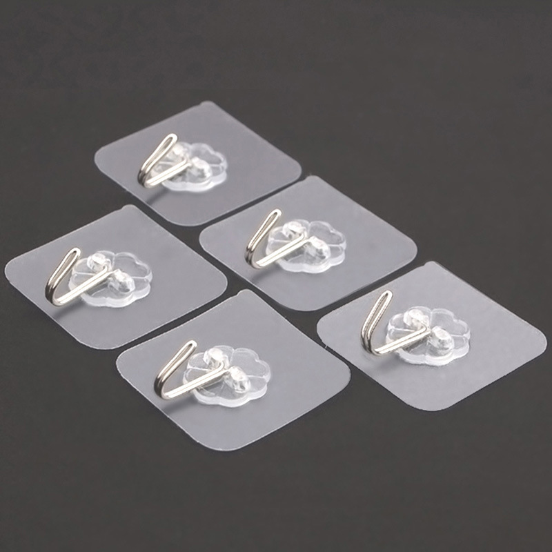 【日销10万】源头厂家透明免打孔挂钩无痕粘贴钩浴室厨房衣帽粘钩