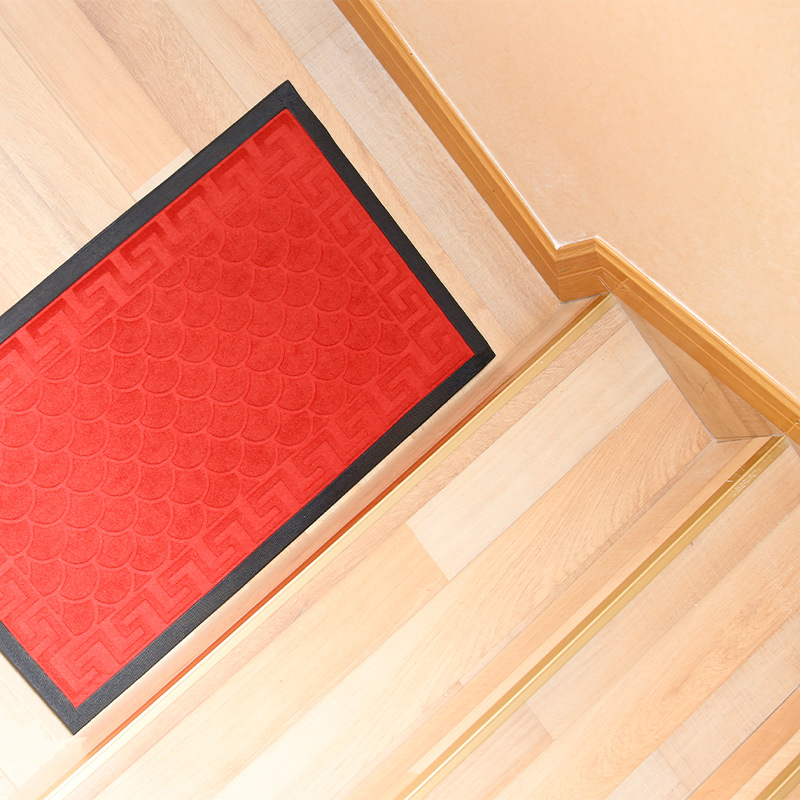 Entrance floor MATS, door carpet, cross-border special for indoor and outdoor brushed and embossed rubber door MATS, household dragon scale pattern details Picture