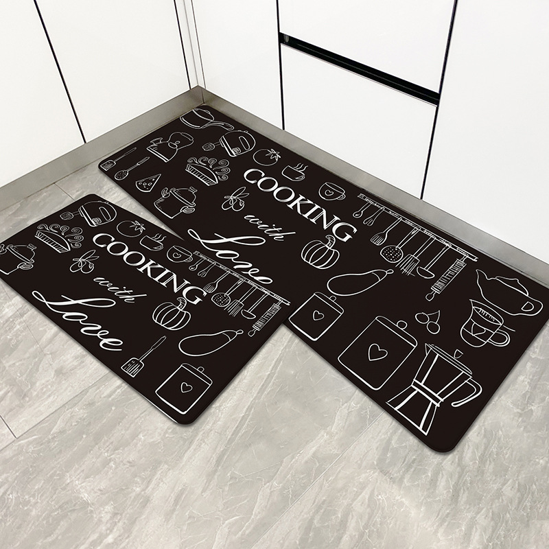 Amazon cross-border wholesale waterproof, oil-proof, anti-slip and washable PU leather kitchen floor MATS Specification image