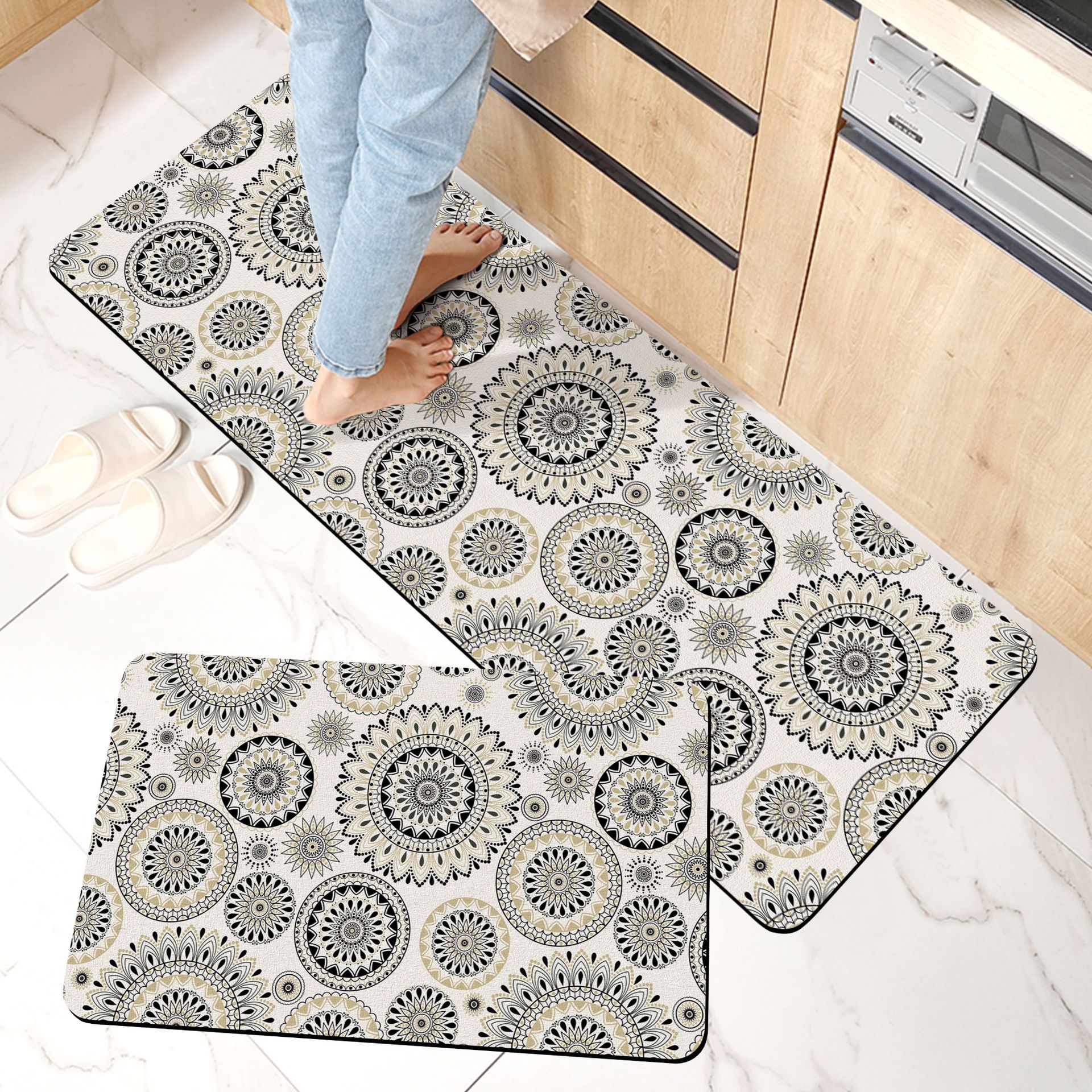 Cross-border new products: Bohemian kitchen carpet floor MATS, diatom mud floor MATS, bathroom water-absorbing anti-slip MATS, and entrance floor MATS
