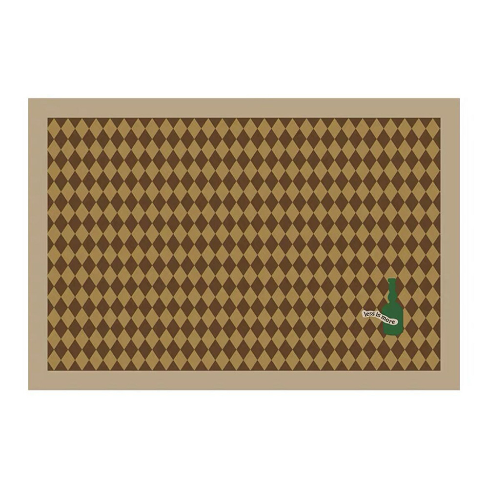 The household entrance door mat is washable, the coffee-colored checkered bathroom mat is black and white checkered, and the kitchen carpet is fully laid Item Picture