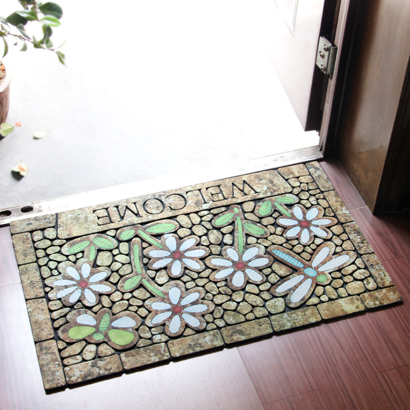Entrance door rubber floor mat door mat welcome to the door non-slip carpet foyer mat