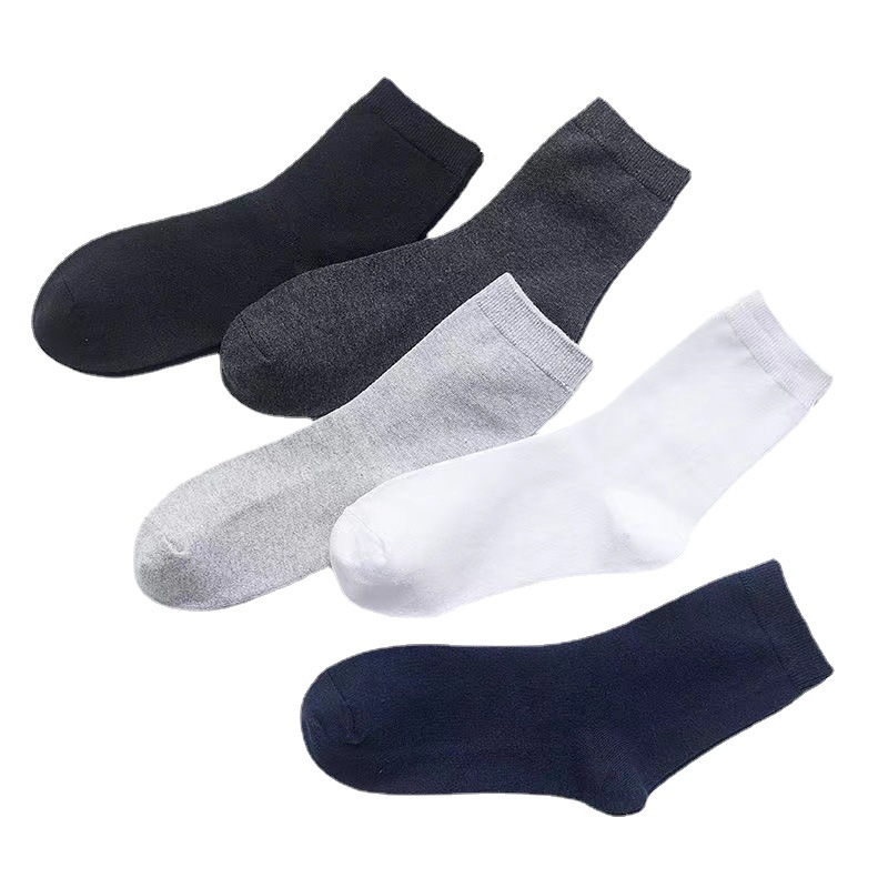 Four Seasons mid-tube socks, thin socks, solid color breathable business casual socks, new men's sweat-absorbing street stall wholesale trendy socks Item Picture