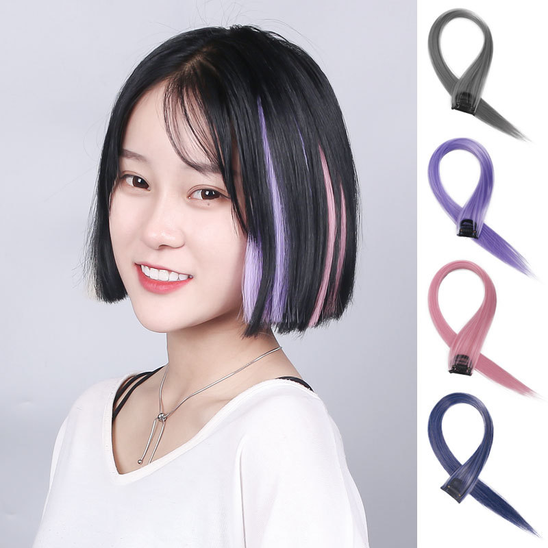 Wig pieces, ear dye wig pieces, highlight dye faux hair, straight hair dye wig, female long hair, one-piece color hair pieces Application Scenario