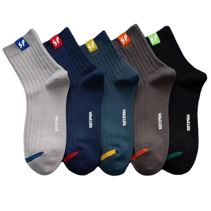High-quality socks, men's mid-calf socks, men's cotton socks, business all-season socks, autumn and winter thin, breathable, sweat-absorbing, deodorizing sports socks Item Picture