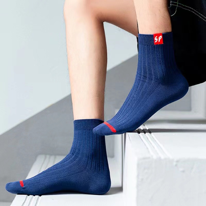 High-quality socks, men's mid-calf socks, men's cotton socks, business all-season socks, autumn and winter thin, breathable, sweat-absorbing, deodorizing sports socks Specification image