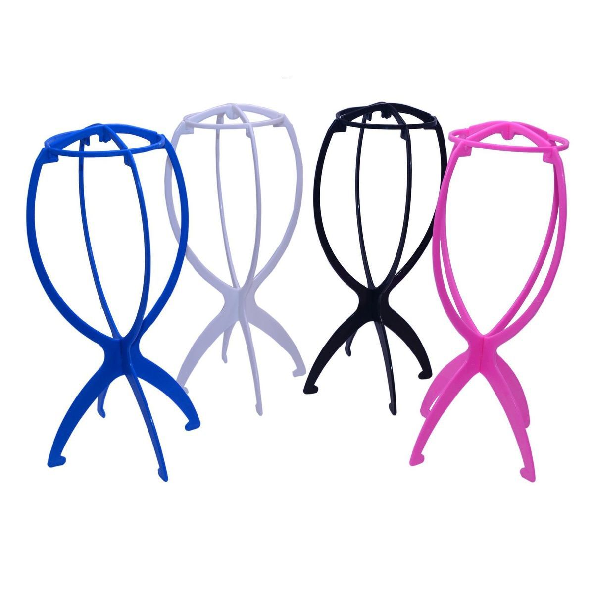 Wig, head cover stand, wig care accessories, plastic wig stand, available in four colors. The head cover is made of fake