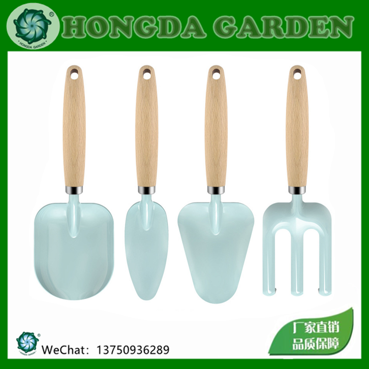 铲翻土耙儿童种植花园铲翻土耙卡通图形木手柄户外小工具套装
