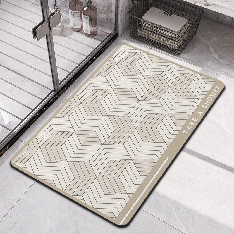 Simple style diatom mud absorbent soft cushion bathroom door mat anti-slip quick-drying bathroom and toilet carpet available for delivery details Picture