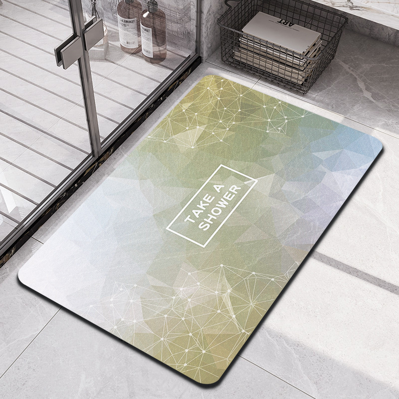 Simple style diatom mud absorbent soft cushion bathroom door mat anti-slip quick-drying bathroom and toilet carpet available for delivery Specification image