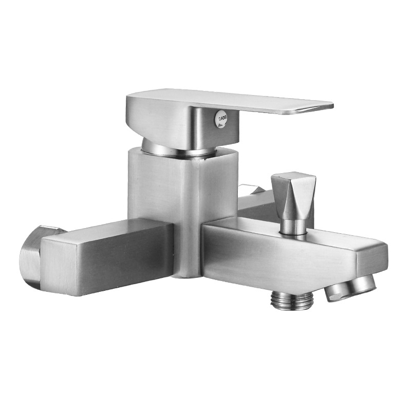 All Copper Shower Faucet Hot And Cold Bathtub Triple Double Faucet Into The Wall Mixed Water Valve Bathroom Hidden Water Heater Set Item Picture