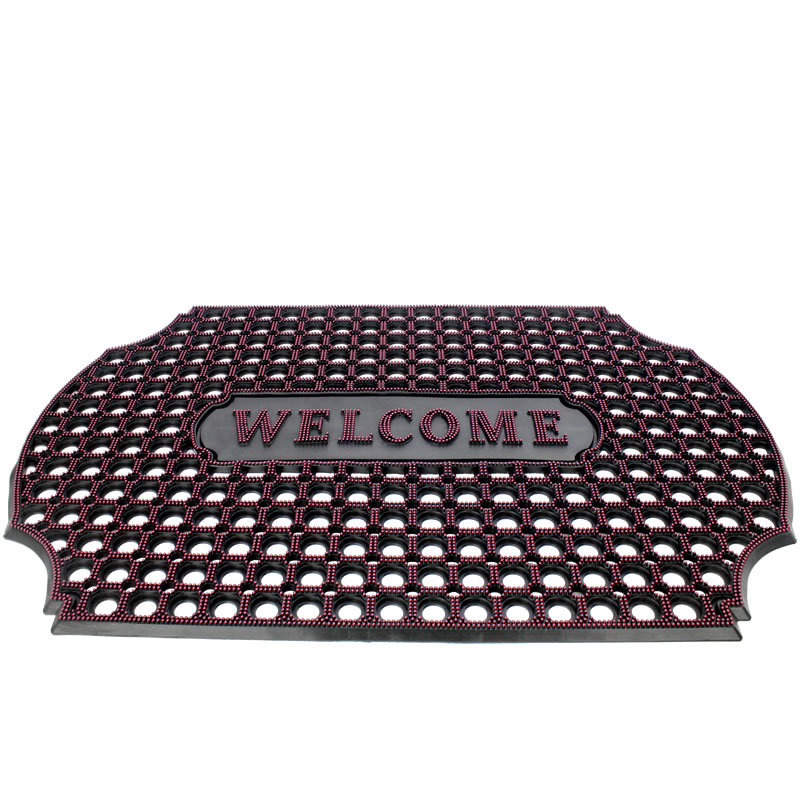 Home European-style entrance door mat, waterproof and anti-slip rubber foot mat for the hall, thickened outdoor door mat with free shipping