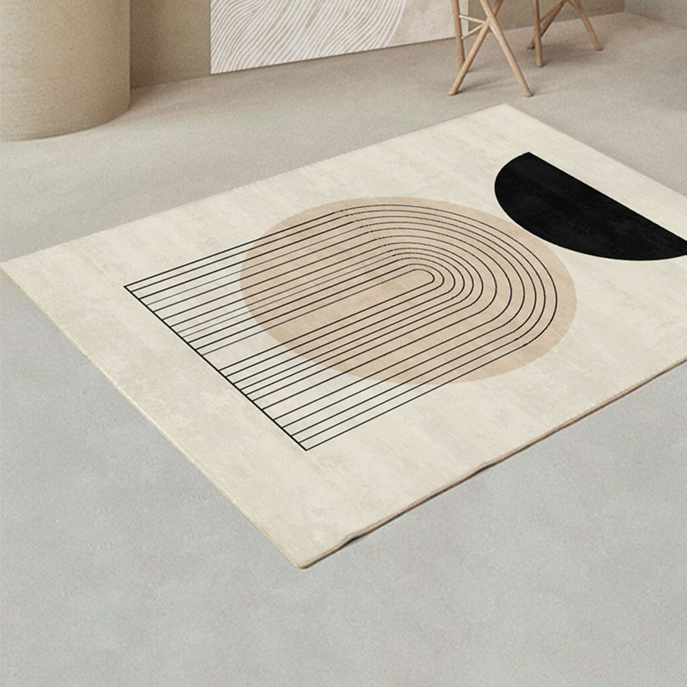Morandi Nordic living room carpet, ins geometric home bedroom abstract bedside blanket, simple sofa coffee table floor mat Application Scenario