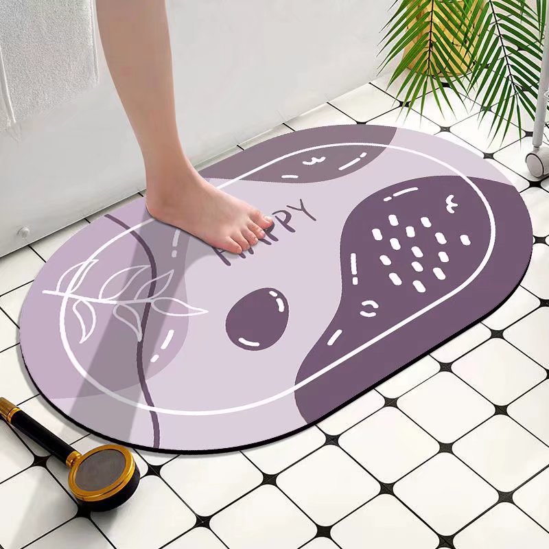 Refreshing diatom mud floor MATS, absorbent foot MATS, anti-slip MATS for bathrooms and showers, quick-drying rubber soft MATS for bathrooms in stock details Picture