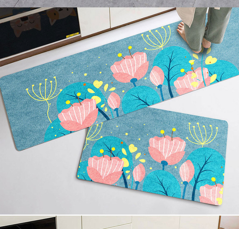 Diatom mud water-absorbing soft floor mat, bathroom anti-slip mat, bathroom entrance foot mat, quick-drying diatomite kitchen mat details Picture