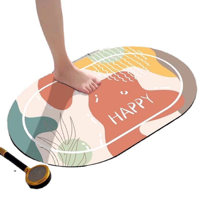 Refreshing diatom mud floor MATS, absorbent foot MATS, anti-slip MATS for bathrooms and showers, quick-drying rubber soft MATS for bathrooms in stock Item Picture