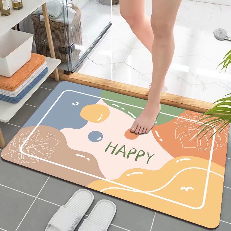 Refreshing diatom mud floor MATS, absorbent foot MATS, anti-slip MATS for bathrooms and showers, quick-drying rubber soft MATS for bathrooms in stock Specification image