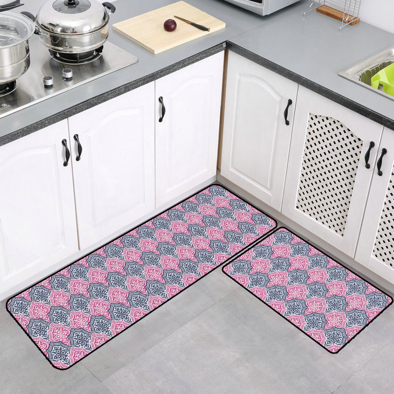 Two-piece kitchen floor mat set, printed carpet, entrance mat, bathroom floor mat, modern and simple kitchen carpet Application Scenario