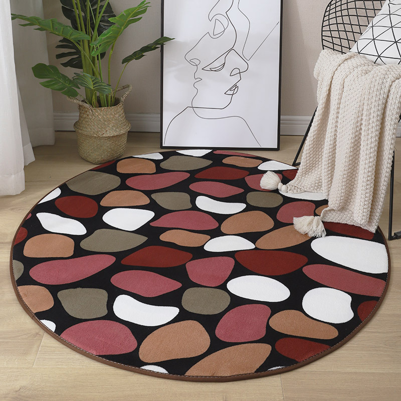 Thickened coral velvet round carpet floor mat tent mat Rattan chair mat hanging basket mat Yoga mat