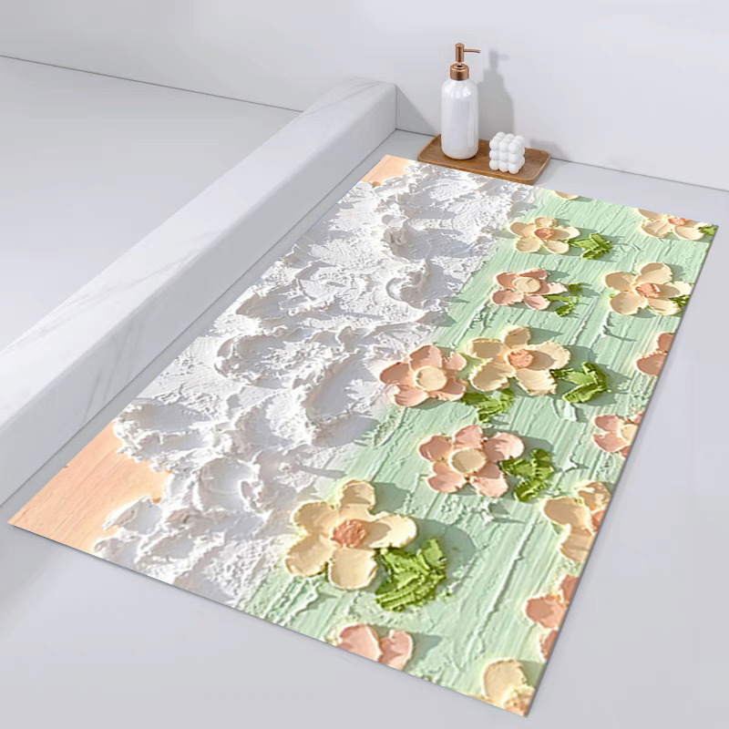 Fresh and clean InS-style soft diatom mud floor MATS, water-absorbing and quick-drying, anti-slip MATS for bathroom doorways, wholesale entrance MATS details Picture