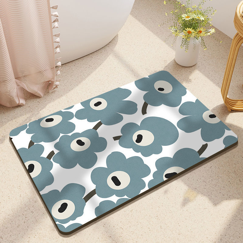 Bathroom mat, water-absorbing and anti-slip floor mat, diatom mud floor mat, toilet door, entrance door carpet, AliExpress Specification image