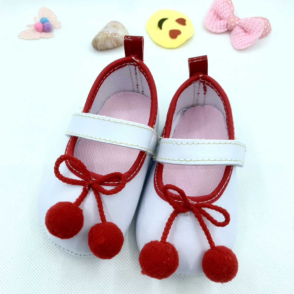 New baby shoes Princess shoes wide mouth hair ball espadrilles super soft baby shoes toddler shoes