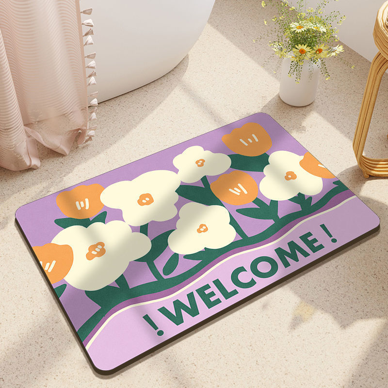 Bathroom mat, water-absorbing and anti-slip floor mat, diatom mud floor mat, toilet door, entrance door carpet, AliExpress