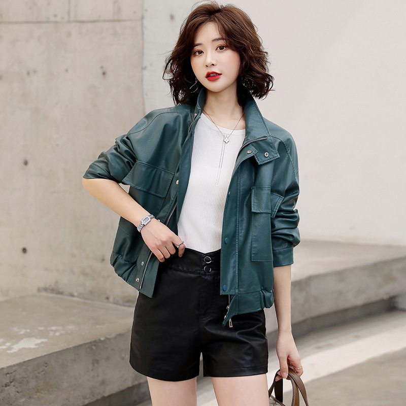 女式皮衣实物图