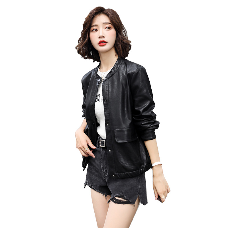 Women's 2022 Spring and Autumn new women's clothing, Korean-style loose pu leather motorcycle outerwear, trendy for women Item Picture