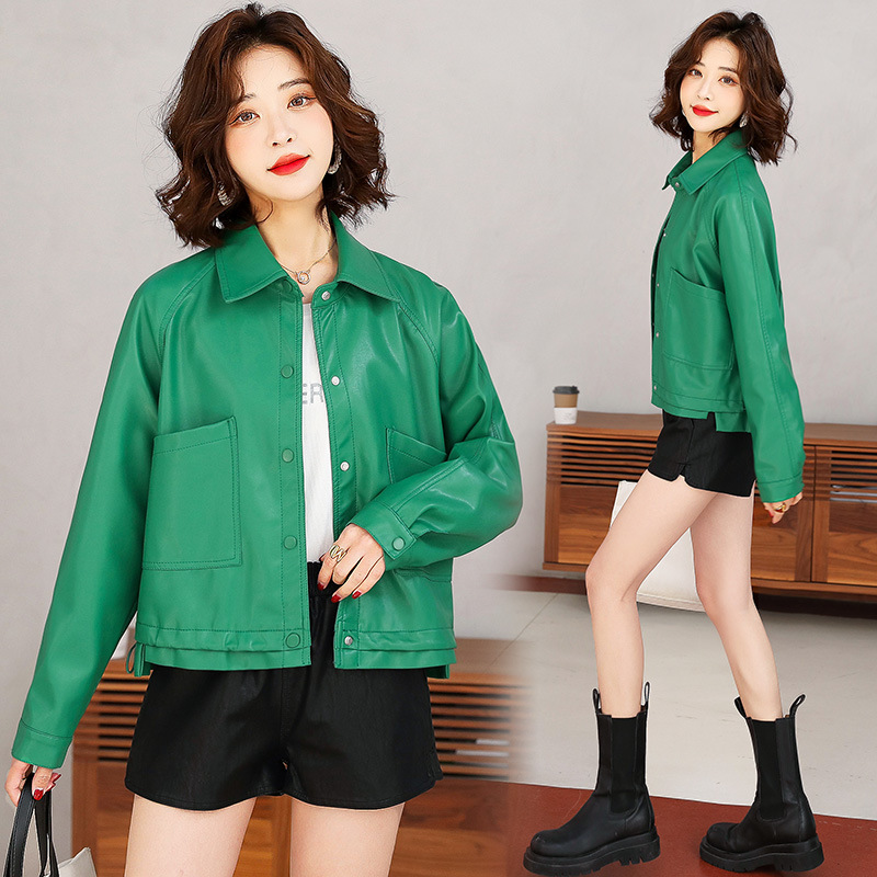 2022年新款春秋小皮衣女外套短款机车服韩版修身长袖pu皮夹克