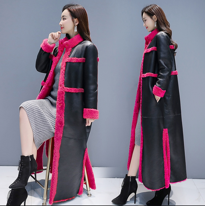 The 2022 winter new cotton-padded women's fur one-piece contrasting color mid-length knee-length thick coat can be worn on both sides Application Scenario