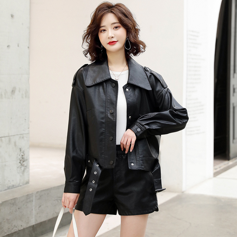 女式皮衣实物图
