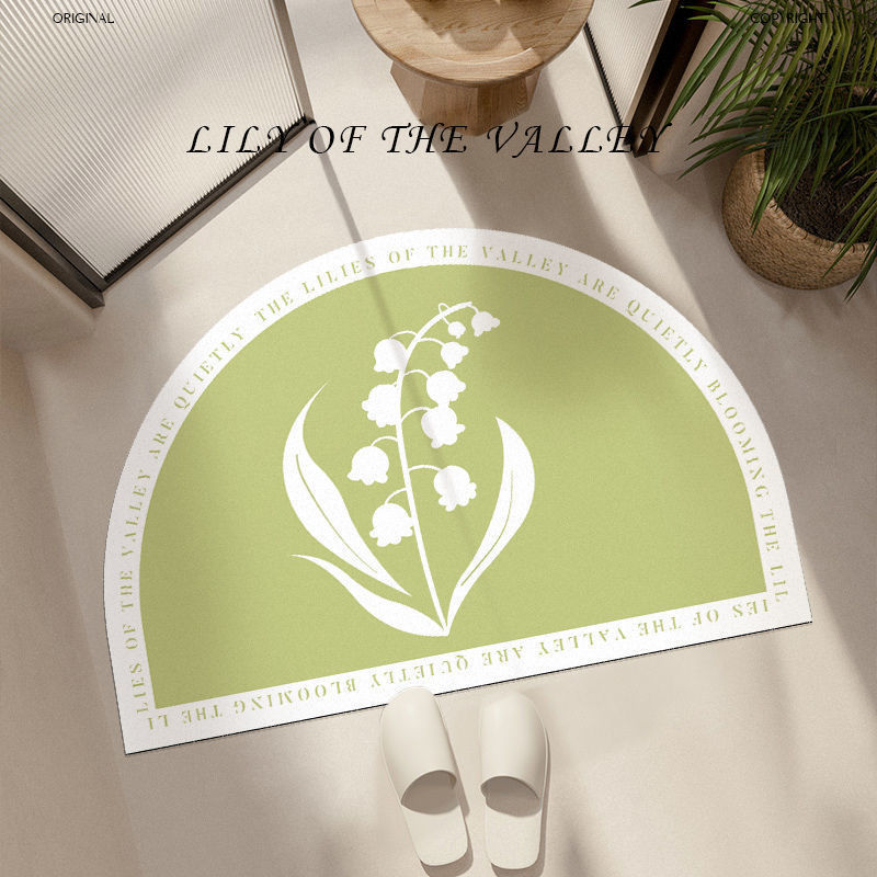 Household bathroom diatom mud floor mat, water-absorbing soft mat at the bathroom door, anti-slip foot mat, quick-drying carpet at the toilet entrance Specification image