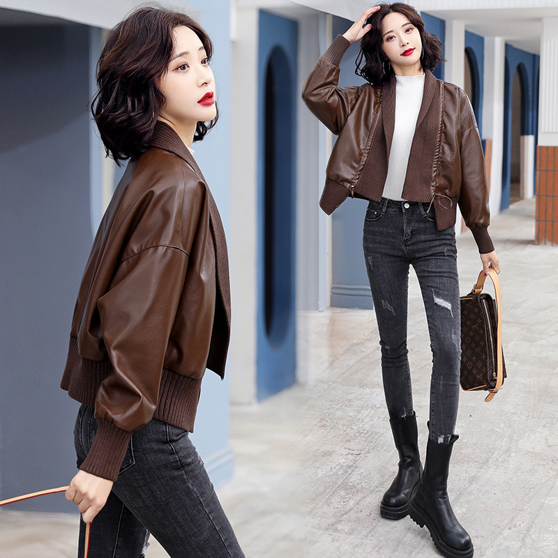 短款皮衣外套女春秋2022年新款复古港味潮ins时尚机车pu皮夹克
