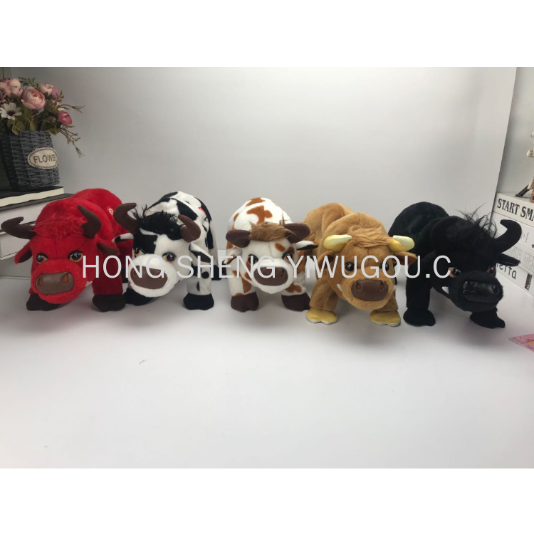 电动毛绒玩具牛牛发光斗牛生肖叫声节日儿童礼物可爱奶牛玩具男孩1