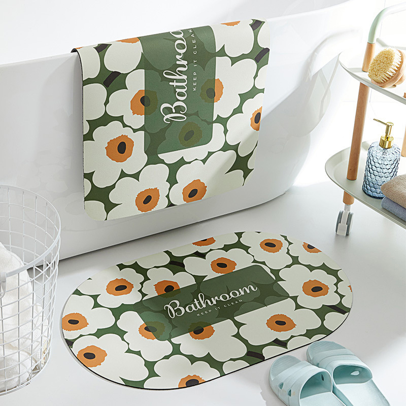 Diatom mud bathroom absorbent soft cushion toilet toilet non-slip household quick dry mat bathroom entry mat dirty resistance thumbnail