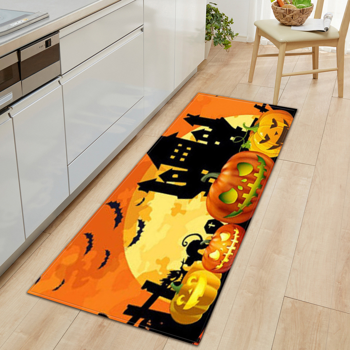 Cross-border Halloween faceless doll entrance mat, kitchen absorbent long strip, bedroom anti-slip floor mat, living room carpet delivery details Picture