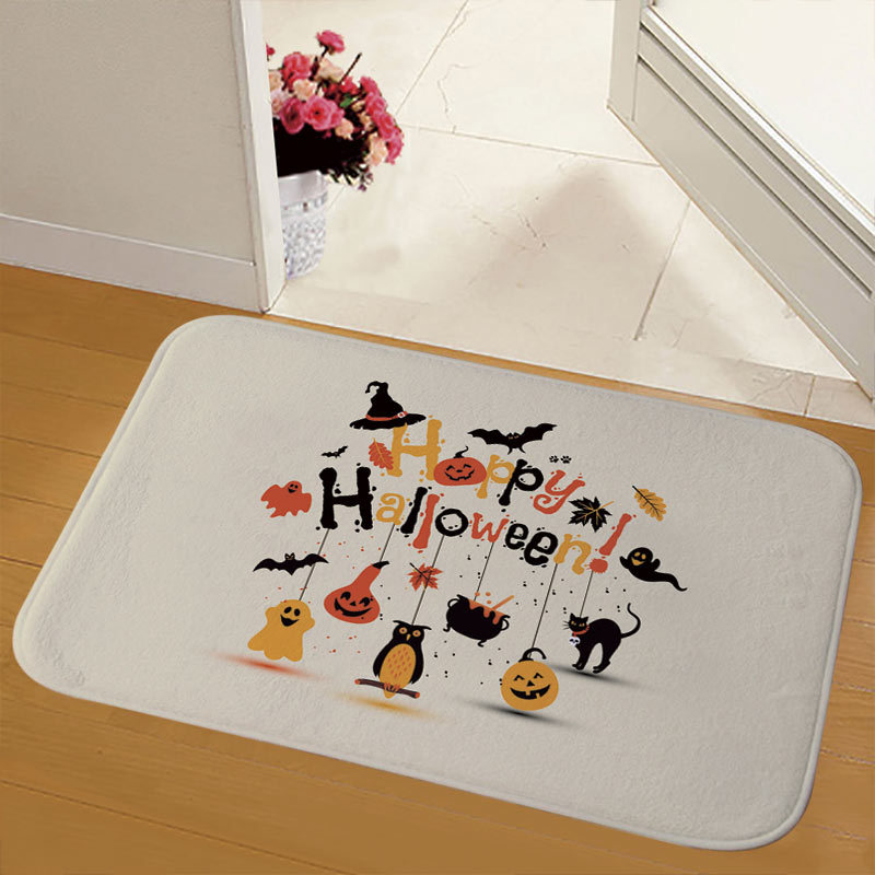 New Halloween floor mat, flannel high-definition printed rectangular floor mat, bathroom anti-slip mat, custom floor mat details Picture