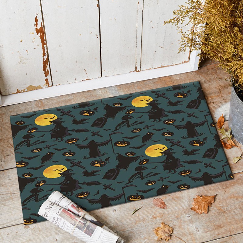 Amazon's best-selling direct-sale non-woven fabric printed Halloween floor MATS, anti-slip MATS for living rooms, kitchens and balconies Specification image