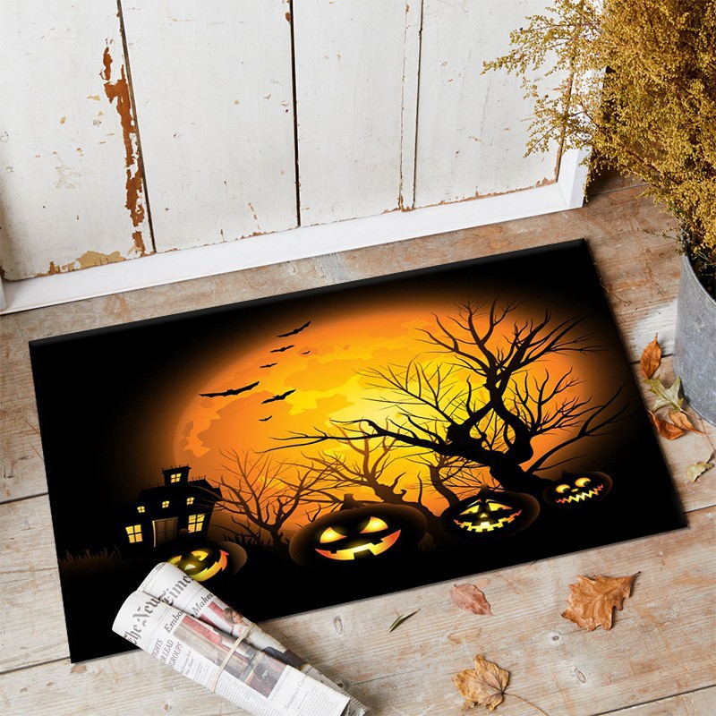 Amazon's best-selling direct-sale non-woven fabric printed Halloween floor MATS, anti-slip MATS for living rooms, kitchens and balconies Application Scenario