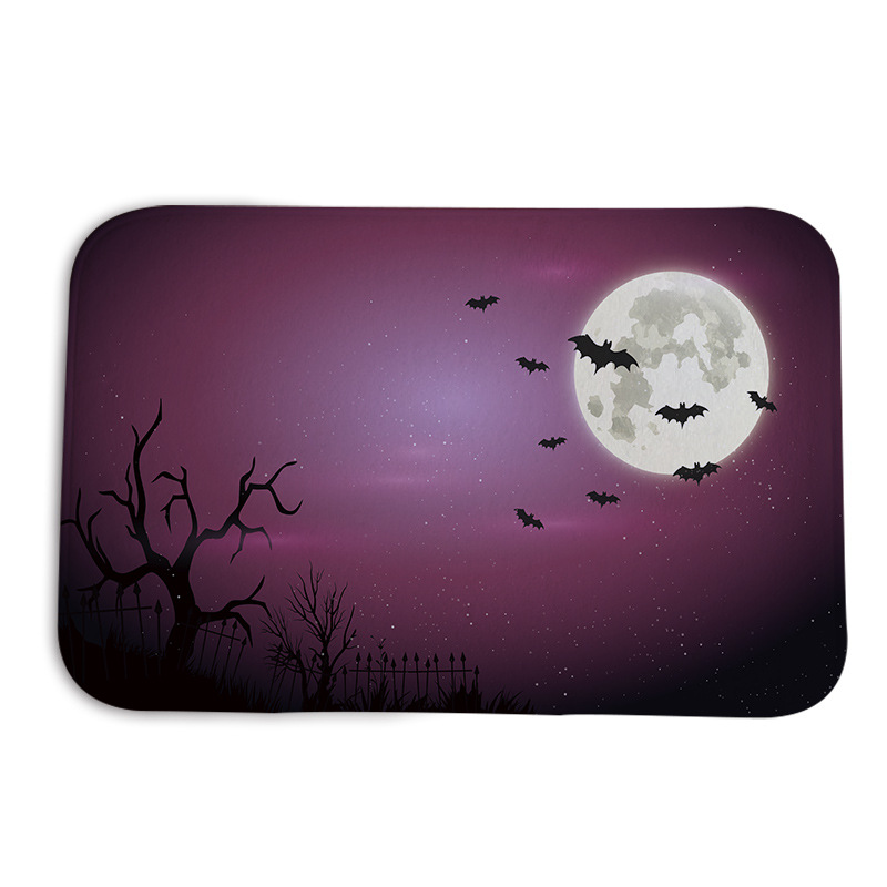 New Halloween floor mat, flannel high-definition printed rectangular floor mat, bathroom anti-slip mat, custom floor mat Item Picture