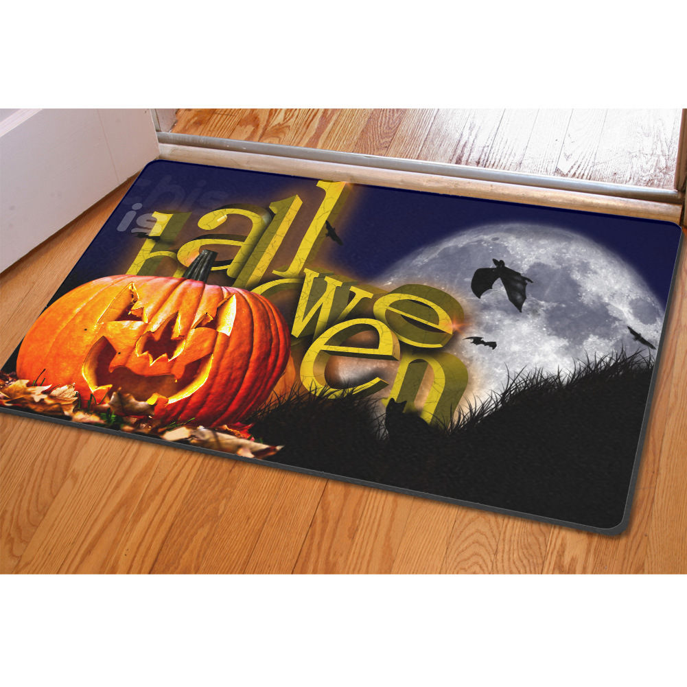 Halloween Decoration Pumpkin rubber Floor Mat replacement door mat Halloween pumpkin floor mat cross-border floor mat