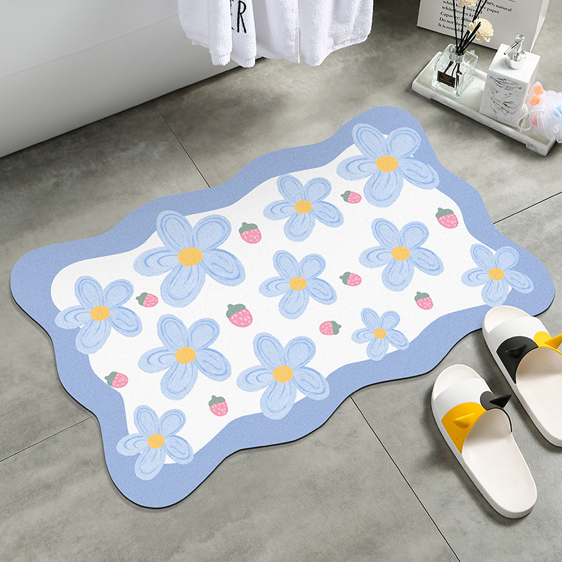 Cross-border soft diatom mud floor MATS, bathroom carpets, door foot MATS, home bathroom anti-slip MATS, absorbent door MATS details Picture