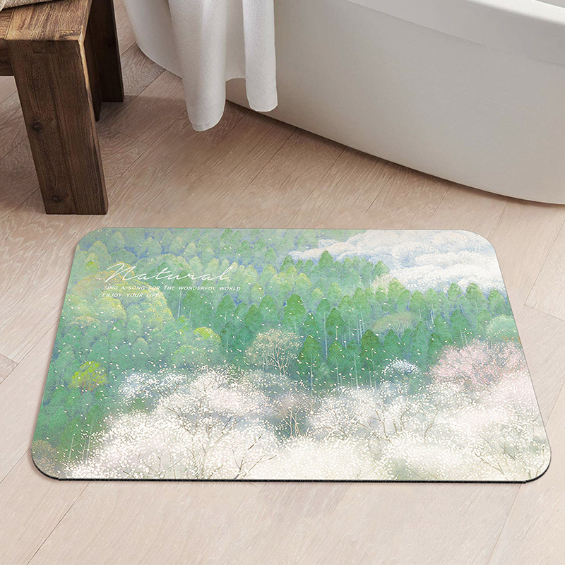 Artistic diatom mud floor MATS, bathroom and toilet water-absorbing and quick-drying foot MATS, household entrance door and foyer door MATS Specification image